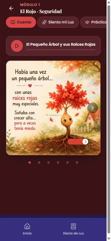 Cuento ilustrado de El Pequeño Árbol y sus Raíces Rojas