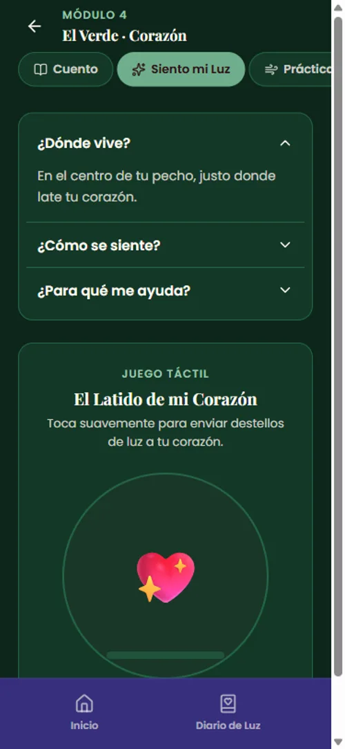 Juego táctil El Latido de mi Corazón, del color Verde